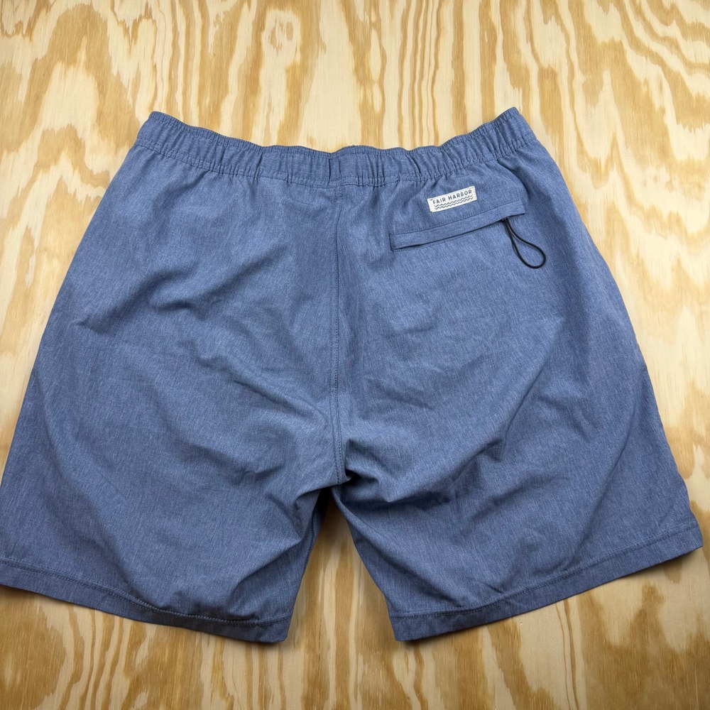Fair Harbor Anchor Blue Heathered Lined Swim Trunks Shorts Mens XL 7.5 Inseam - Picture 3 of 7